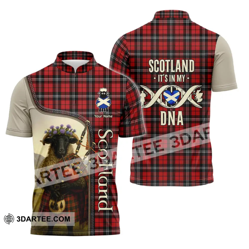 Unisex Shirt - Custom Scotland Shirt Zipper Polo Shirt / S T-shirt