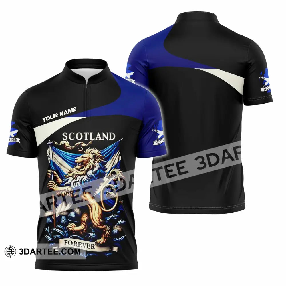 Unisex Shirt - Custom Scotland Shirt Zipper Polo Shirt / S T-shirt