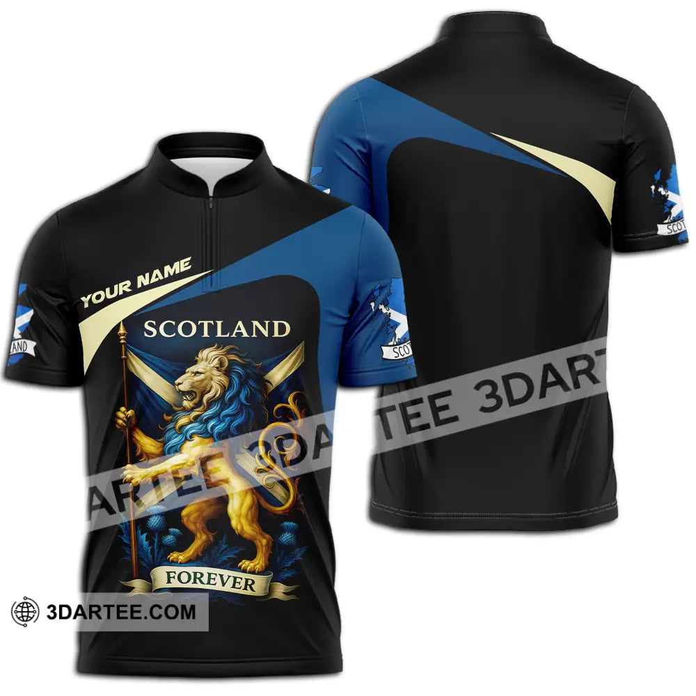 Unisex Shirt - Custom Scotland Shirt Zipper Polo Shirt / S T-shirt