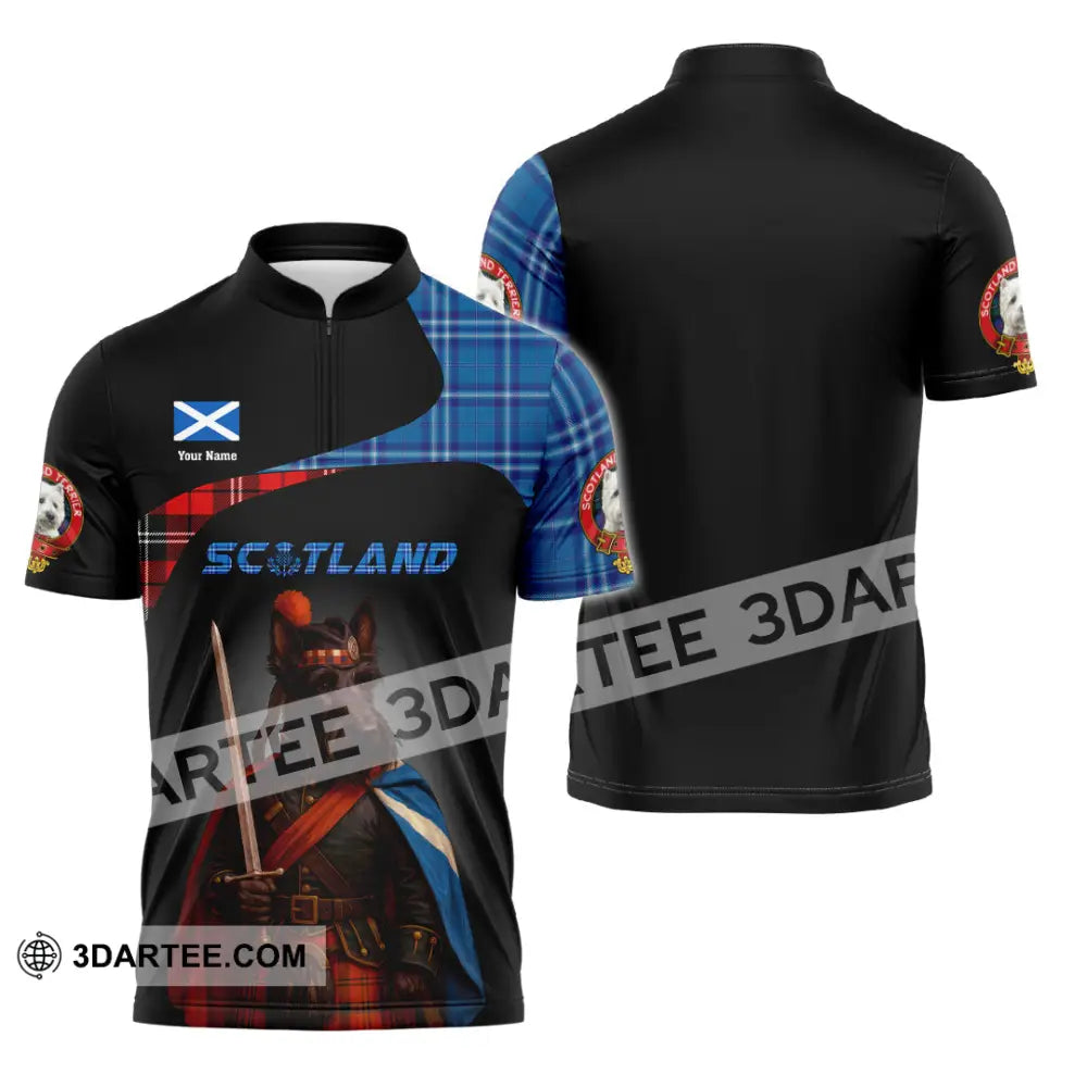 Unisex Shirt - Custom Scotland Shirt Zipper Polo Shirt / S T-shirt