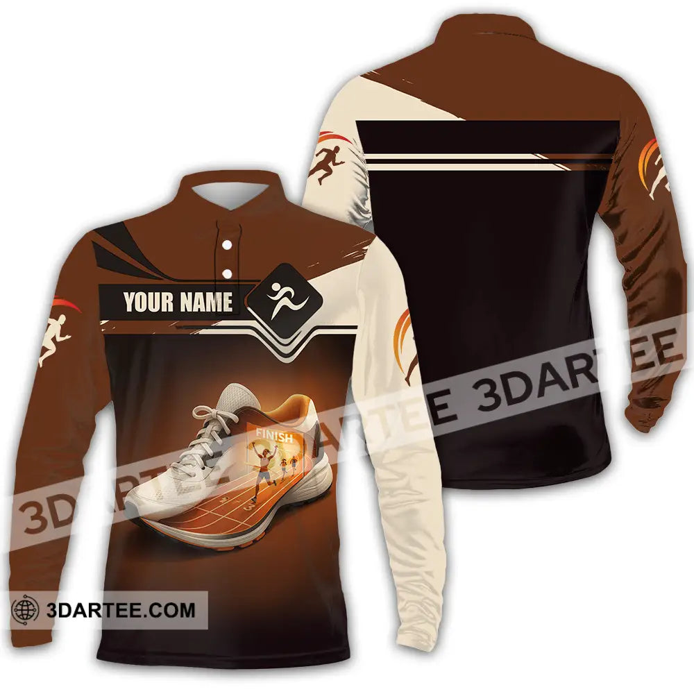 Unisex Shirt - Custom Shoes Of Champion Runner Running Sporty Shirt Long Sleeve Polo / S T-shirt