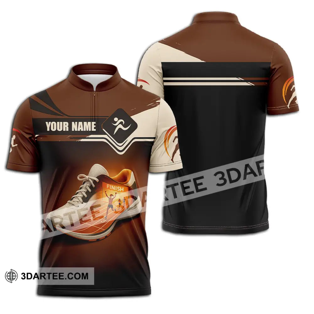 Unisex Shirt - Custom Shoes Of Champion Runner Running Sporty Shirt Zipper Polo Shirt / S T-shirt
