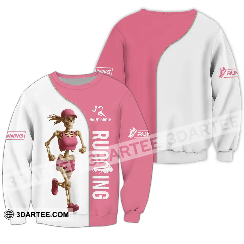 Unisex Shirt - Custom Skeleton Running Shirt Long Sleeve / S T-shirt