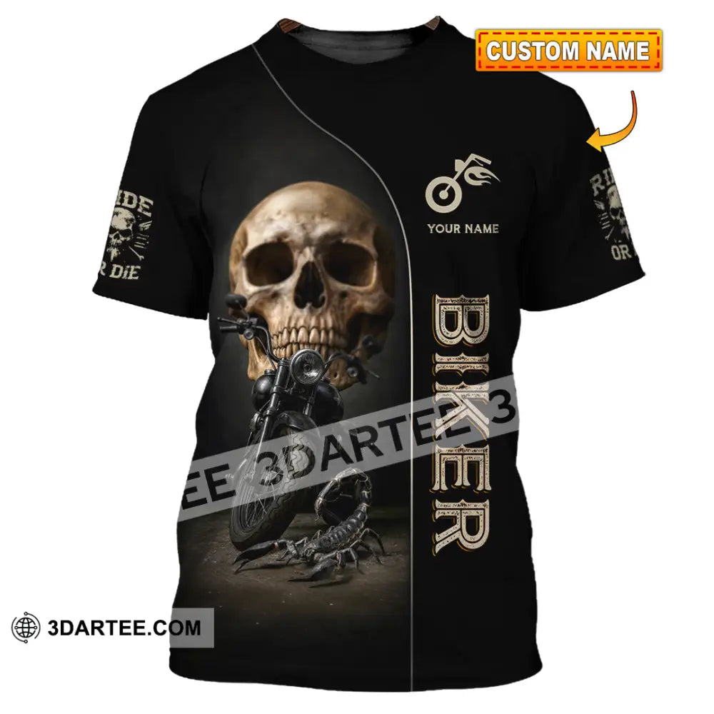 Unisex Shirt - Custom Skull Biker Shirt T-shirt