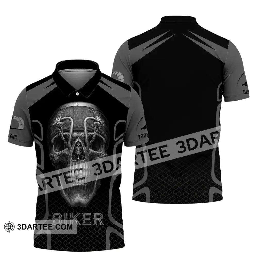 Unisex Shirt - Custom Skull Rider Riding Lover Shirt Polo Shirt / S T-shirt