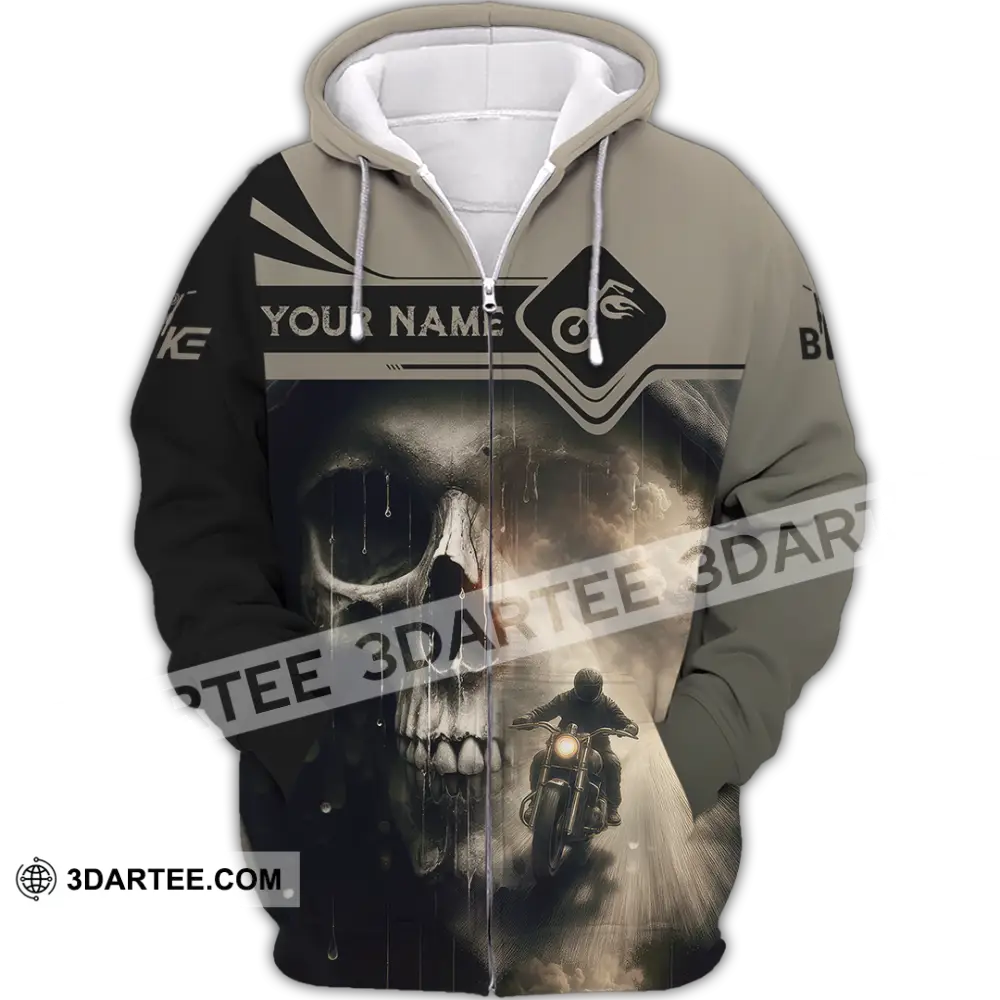 Unisex Shirt - Custom Skull Rider Shirt Zipper Hoodie / S T-shirt