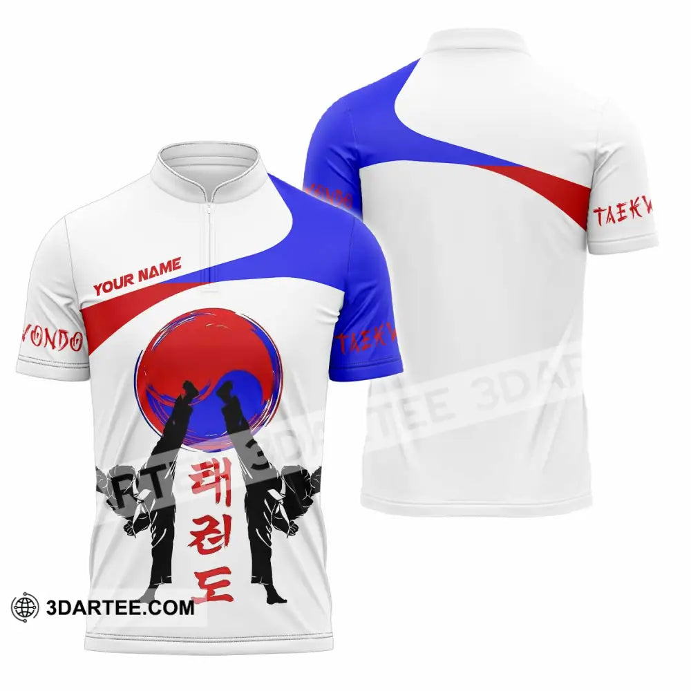 Unisex Shirt - Custom Teakwondo Lover Sport Shirt Zipper Polo Shirt / S T-shirt