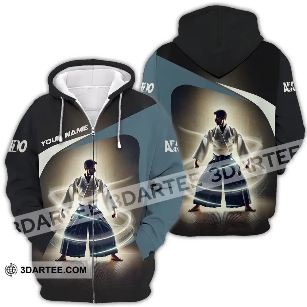 Unisex Shirt - Custom Text Aikido Zipper Hoodie / S T-Shirt