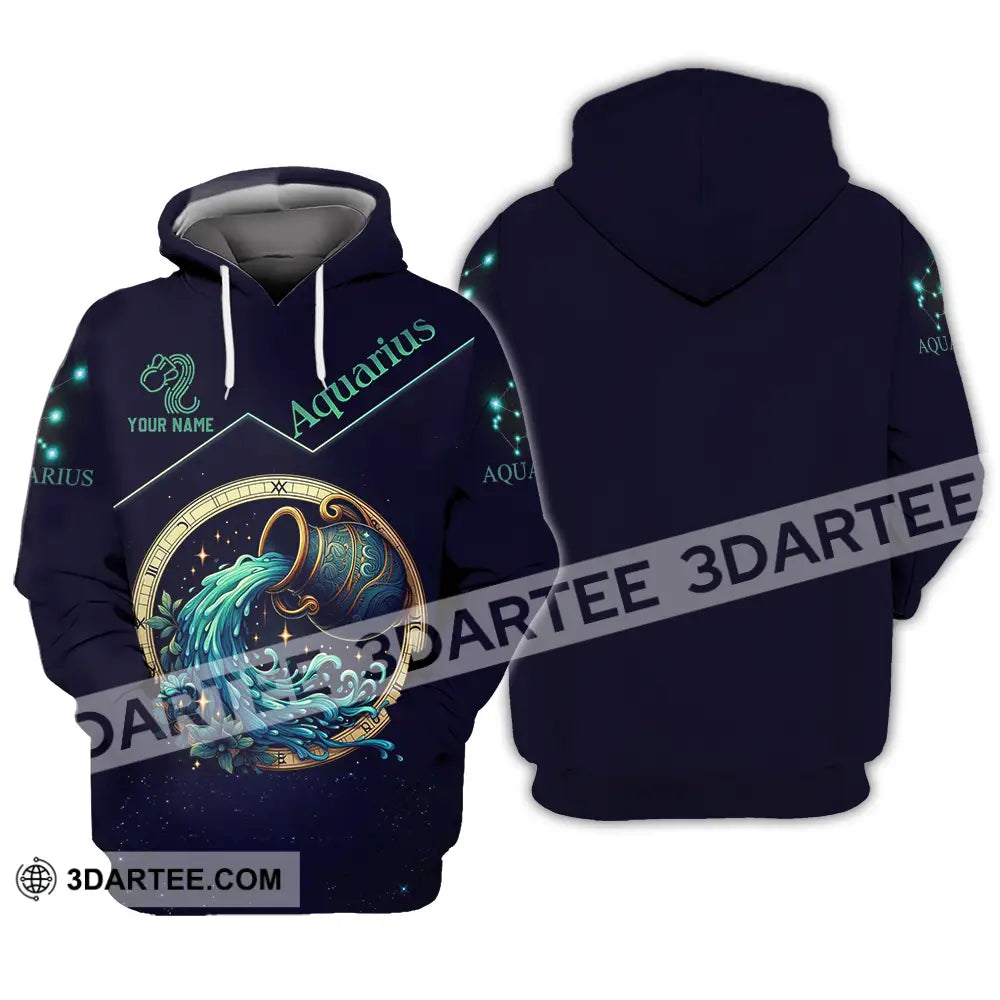 Unisex Shirt - Custom Text Aquarius Hoodie / S T-Shirt