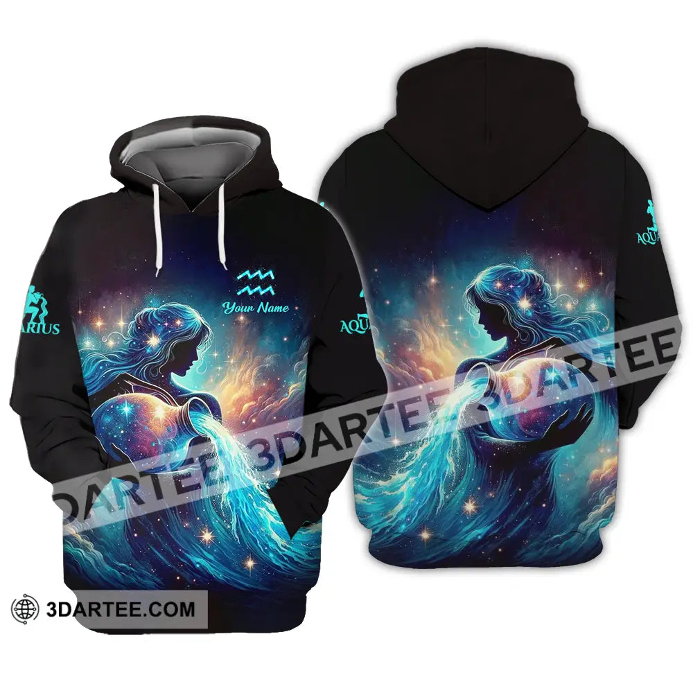 Unisex Shirt - Custom Text Aquarius Hoodie / S T-Shirt