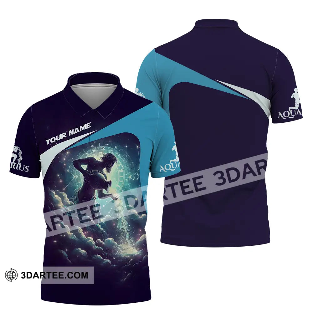 Unisex Shirt - Custom Text Aquarius Polo / S T-Shirt