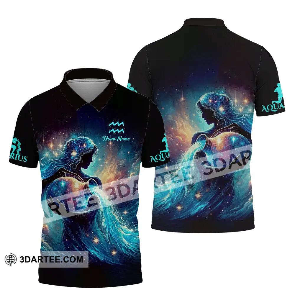 Unisex Shirt - Custom Text Aquarius Polo / S T-Shirt