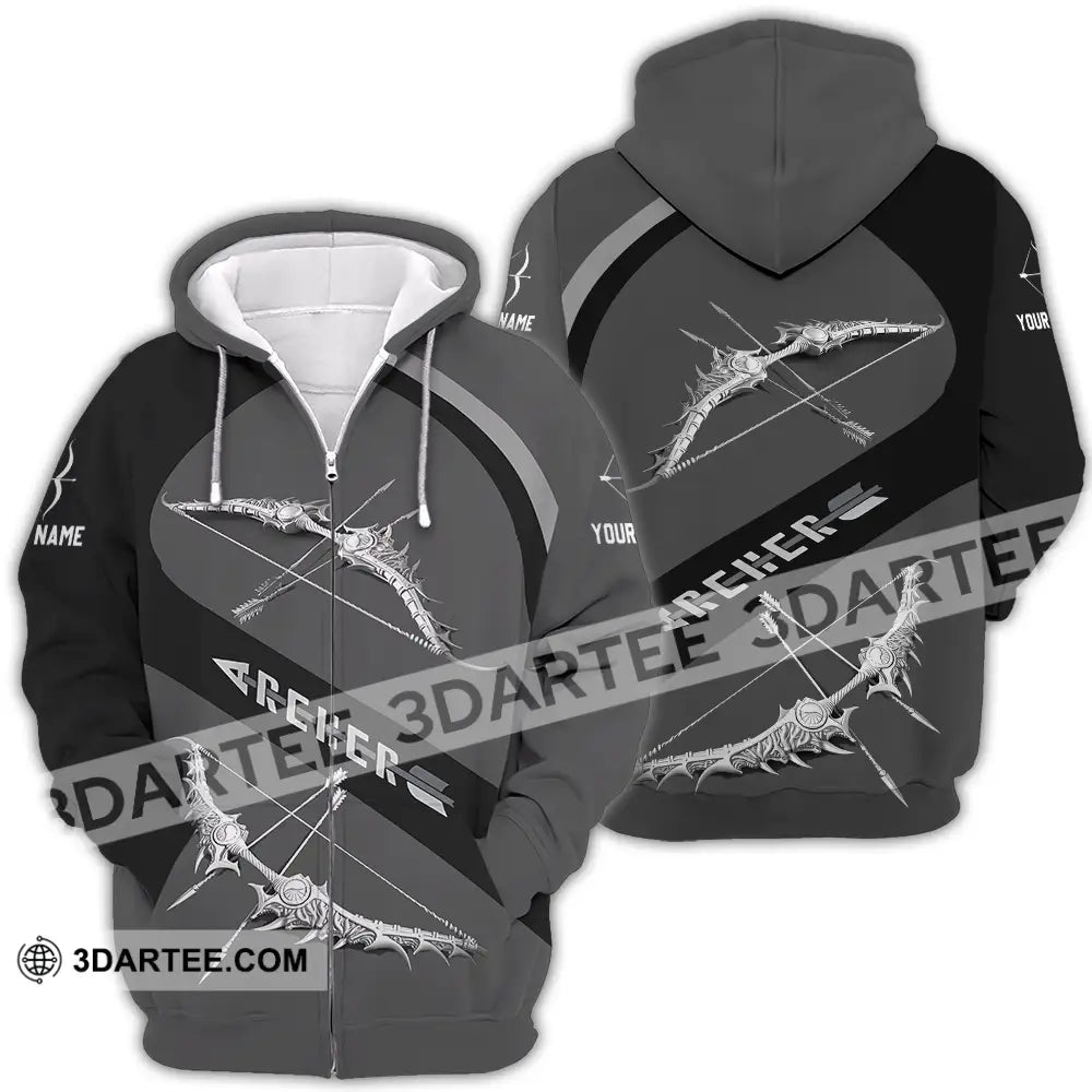 Unisex Shirt - Custom Text Archer Zipper Hoodie / S T-Shirt