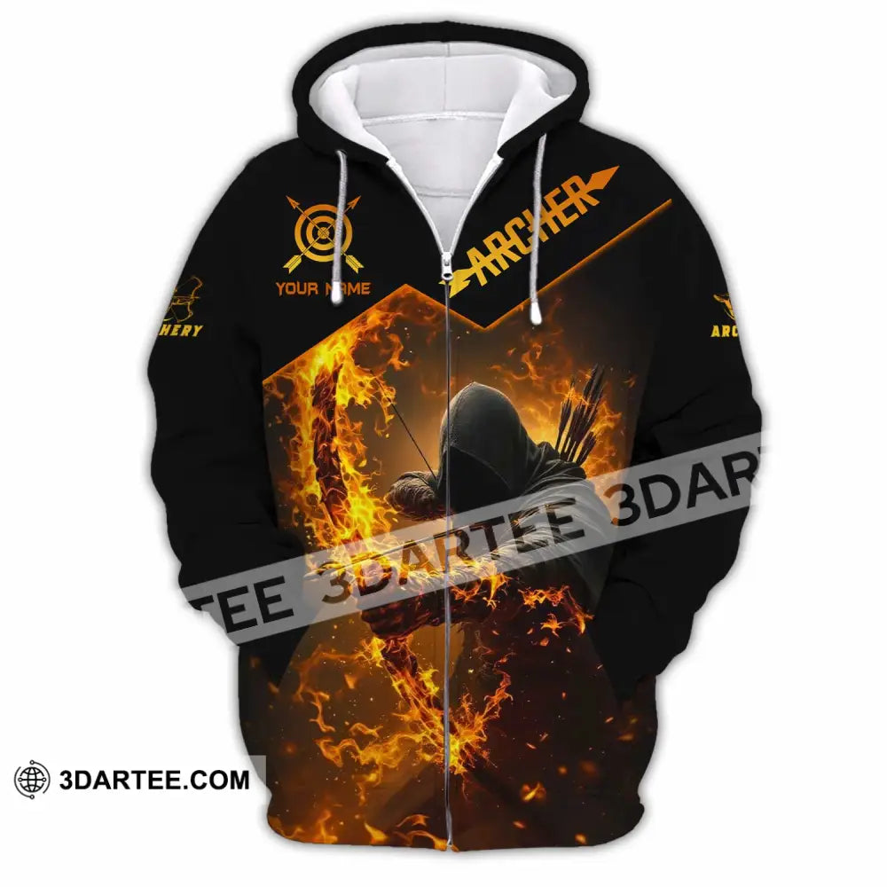Unisex Shirt - Custom Text Shirt Archer Zipper Hoodie / S T-shirt