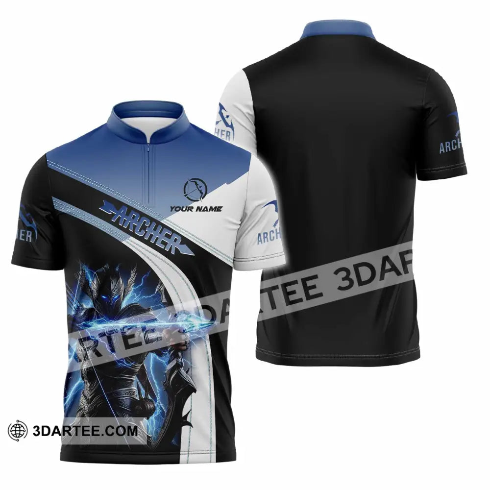 Unisex Shirt - Custom Text Shirt Archer Shirt Zipper Polo Shirt / S T-shirt