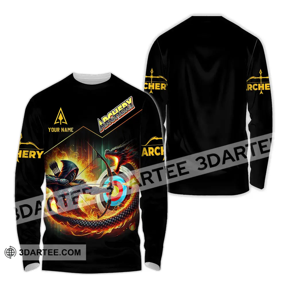 Unisex Shirt - Custom Text Archery Long Sleeve / S T-Shirt