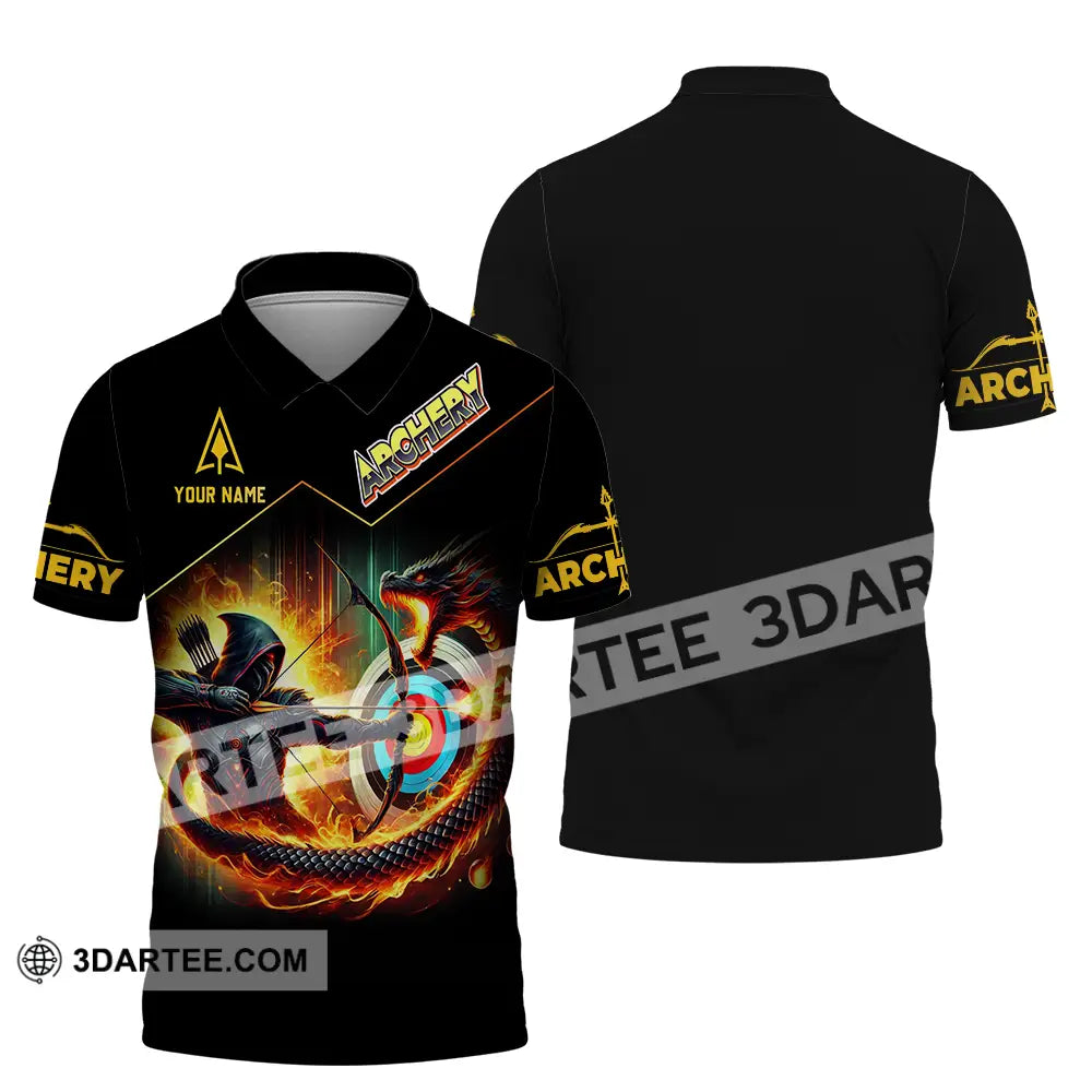 Unisex Shirt - Custom Text Archery Polo / S T-Shirt