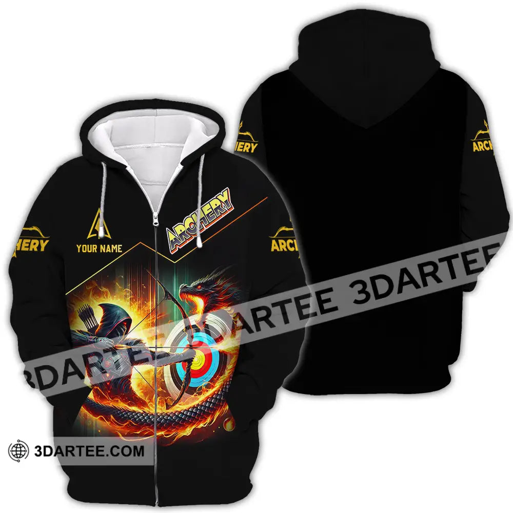 Unisex Shirt - Custom Text Archery Zipper Hoodie / S T-Shirt