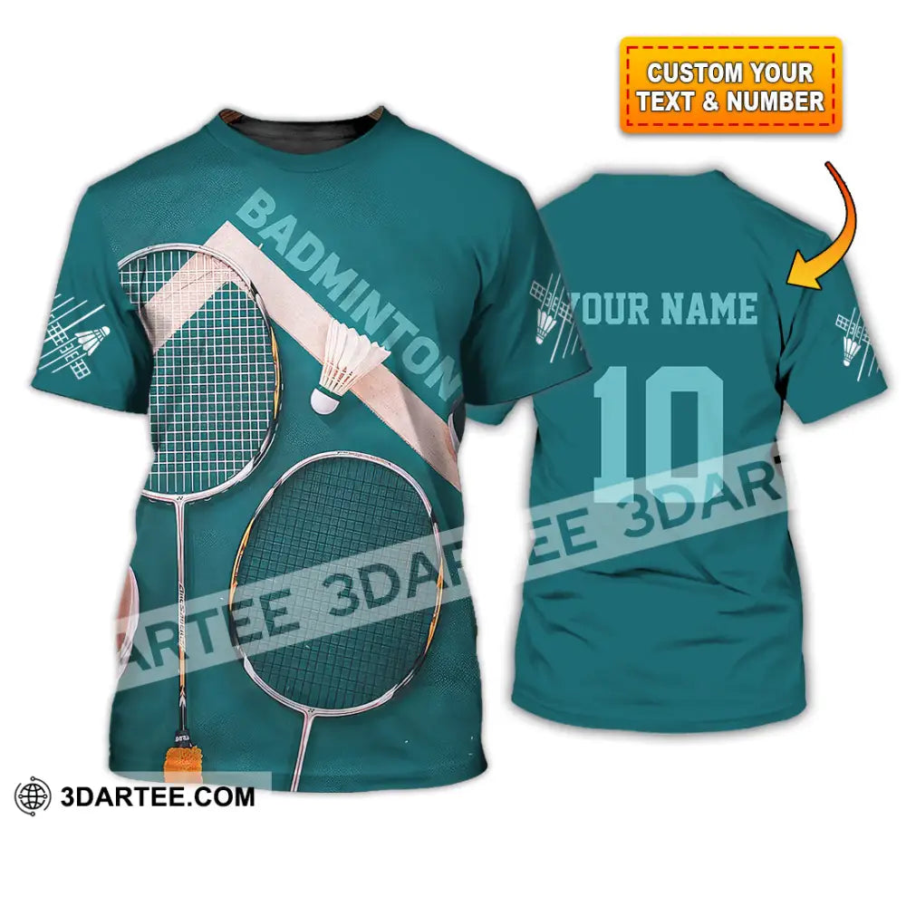 Unisex Shirt - Custom Text Shirt Badminton Shirt T-shirt