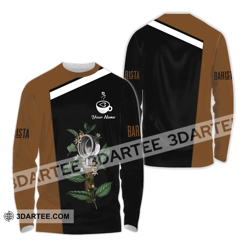 Unisex Shirt - Custom Text Shirt Barista Shirt Long Sleeve Shirt / S T-shirt