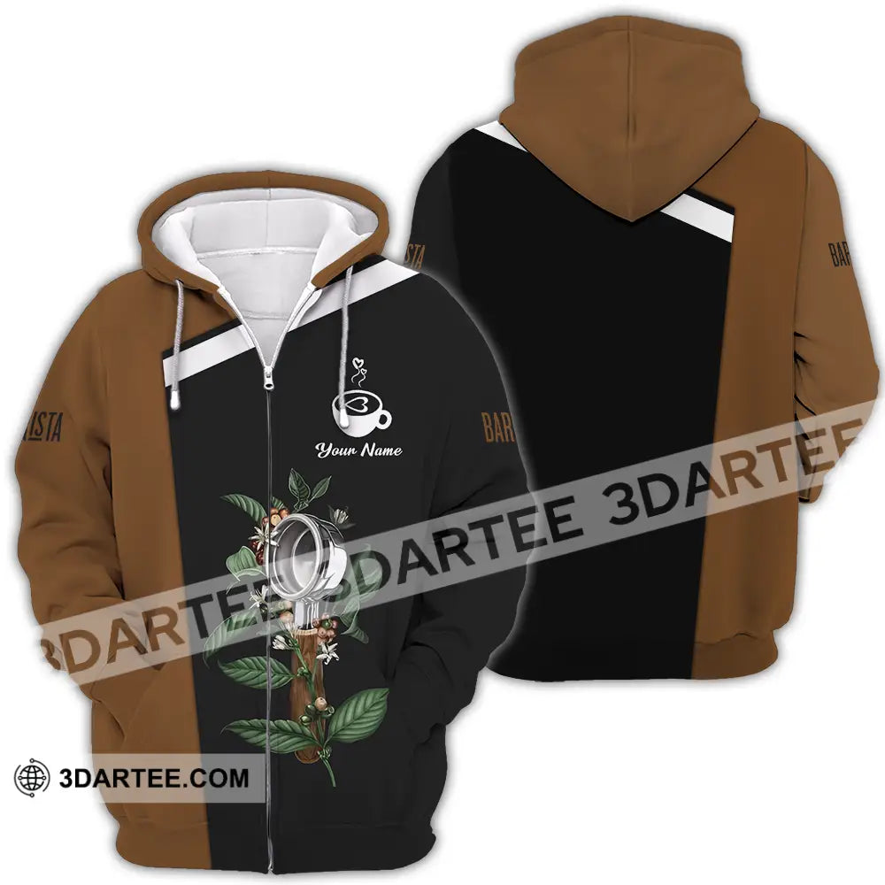 Unisex Shirt - Custom Text Shirt Barista Shirt Zipper Hoodie / S T-shirt