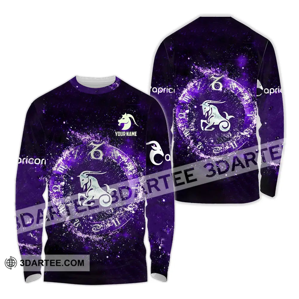 Unisex Shirt - Custom Text Capricorn Long Sleeve / S T-Shirt