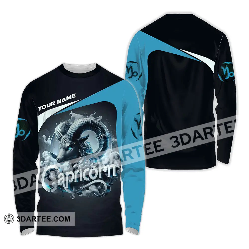 Unisex Shirt - Custom Text Shirt Capricorn Long Sleeve Shirt / S T-shirt