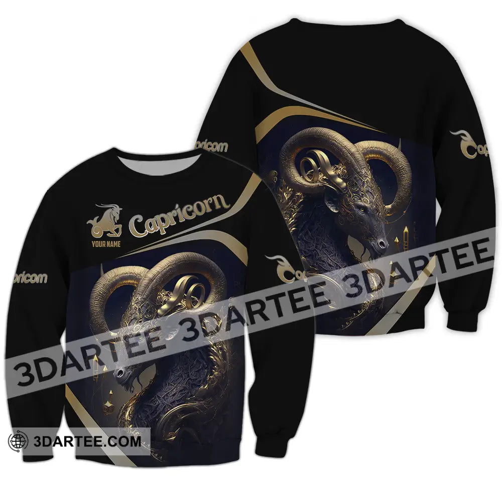 Unisex Shirt - Custom Text Capricorn Long Sleeve / S T-Shirt