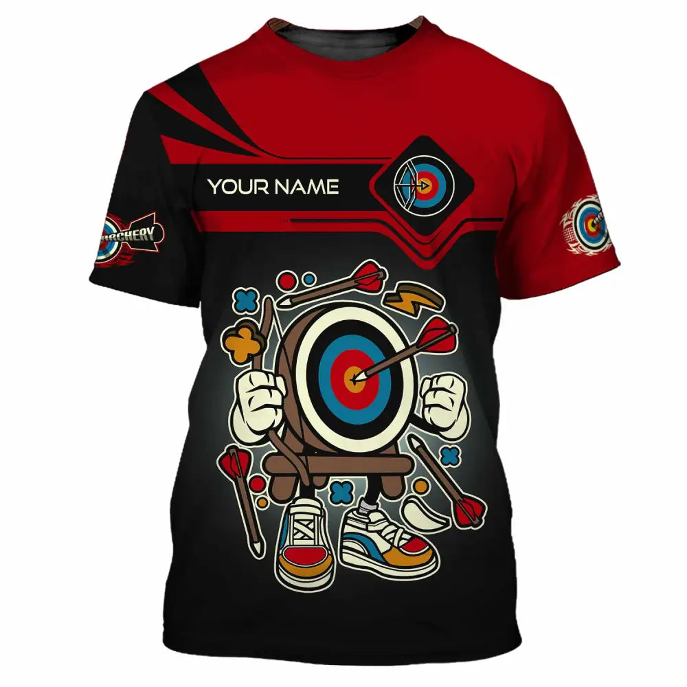 Unisex Shirt - Custom Text Shirt Cartoon Archery T-Shirt / S T-shirt