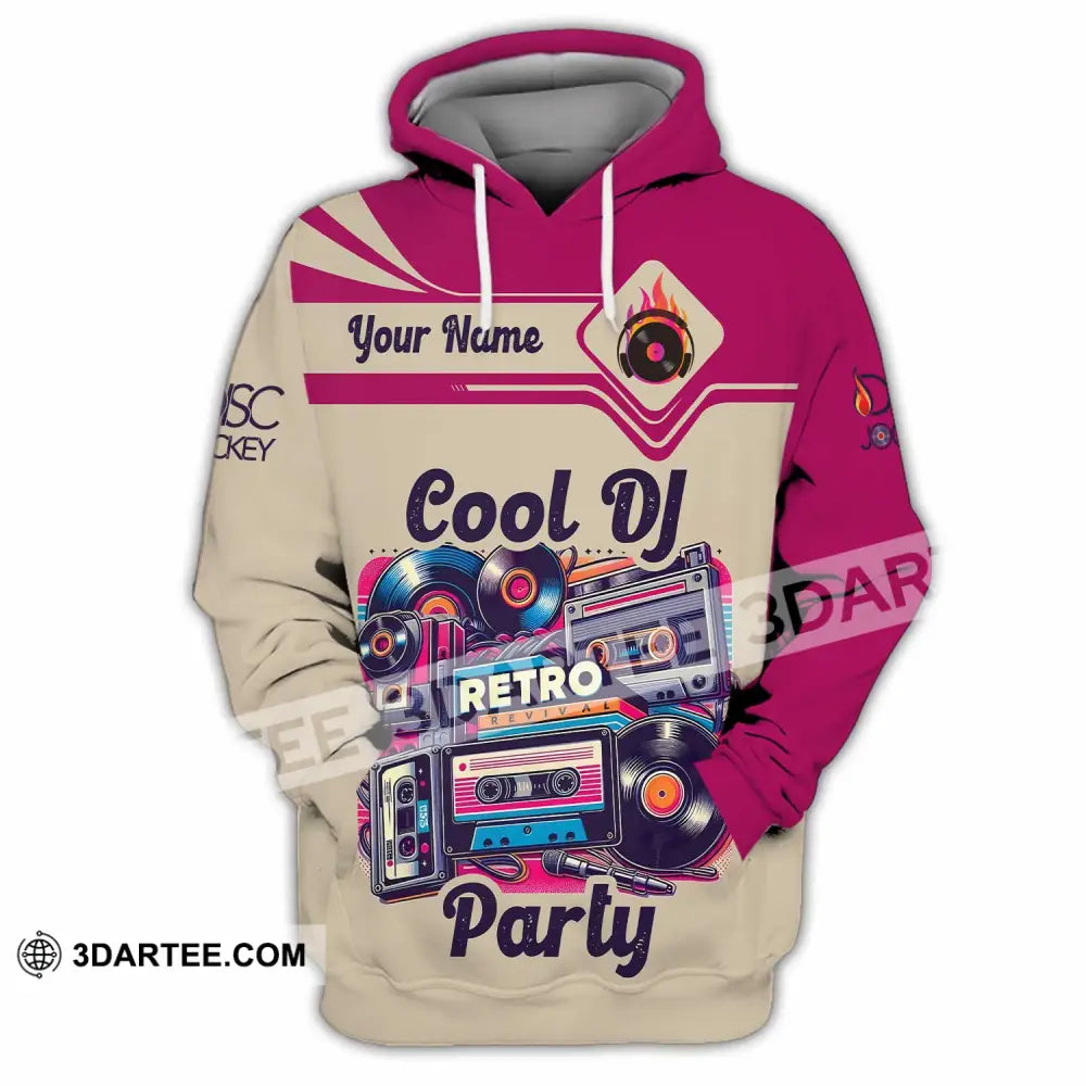 Unisex Shirt - Custom Text Shirt Cool DJ Retro Party Shirt Hoodie / S T-shirt