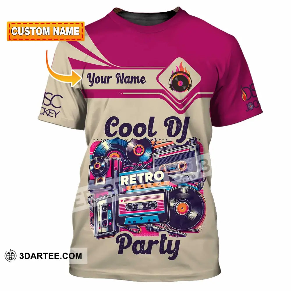 Unisex Shirt - Custom Text Shirt Cool DJ Retro Party Shirt T-shirt