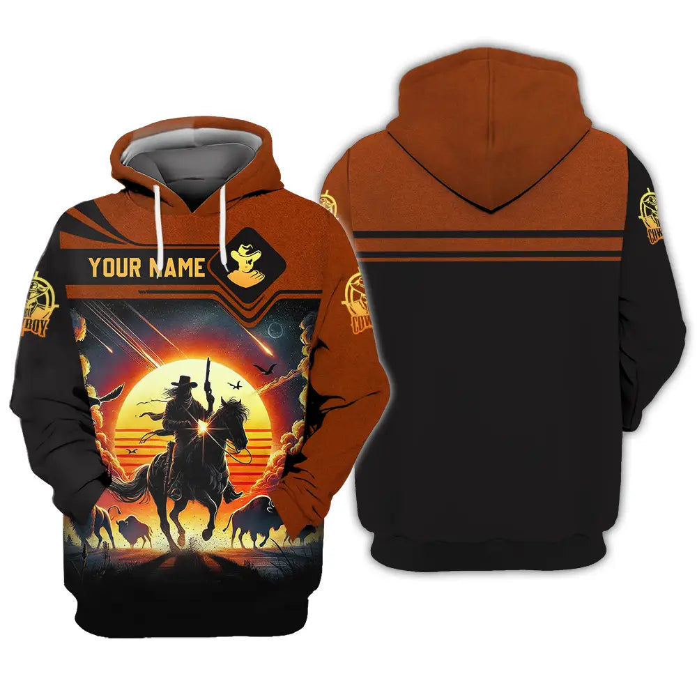 Unisex Shirt - Custom Text Cowboy Shirt Hoodie / S T-shirt