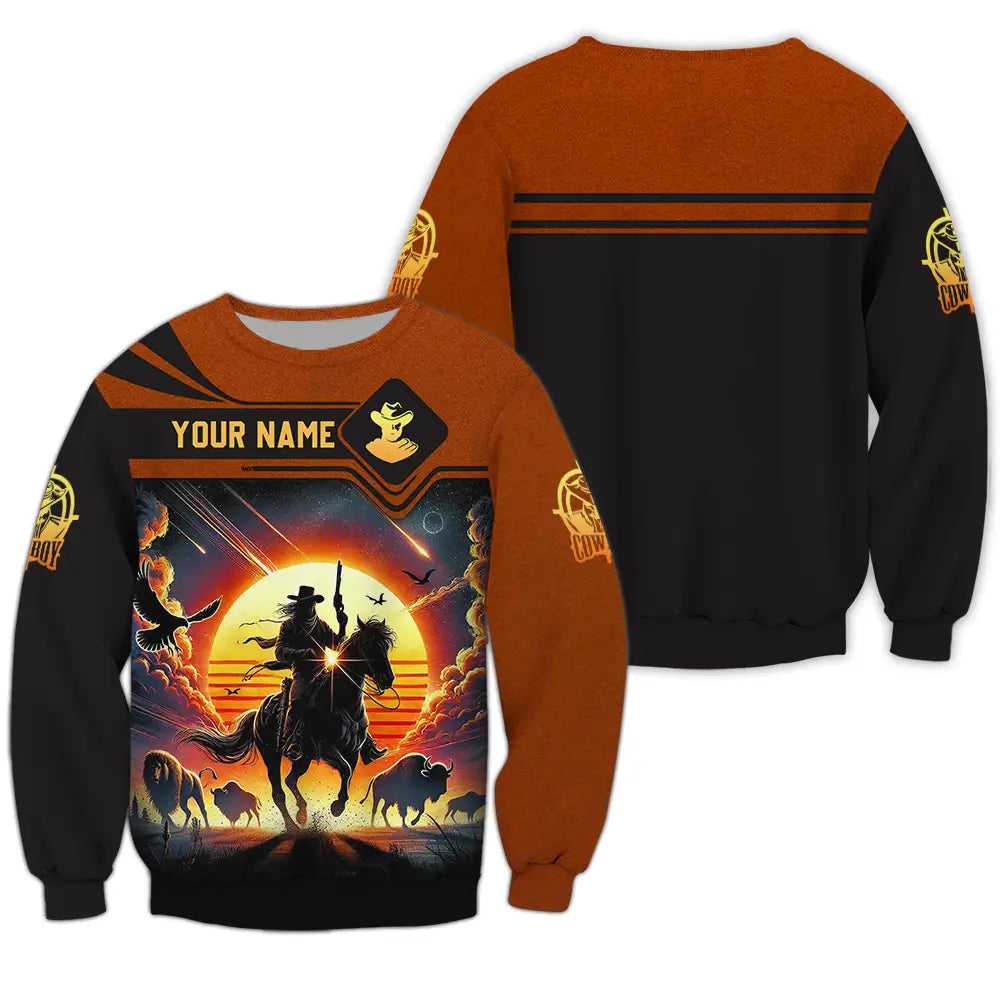 Unisex Shirt - Custom Text Cowboy Shirt Long Sleeve / S T-shirt