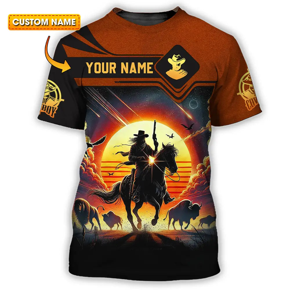 Unisex Shirt - Custom Text Cowboy Shirt T-shirt