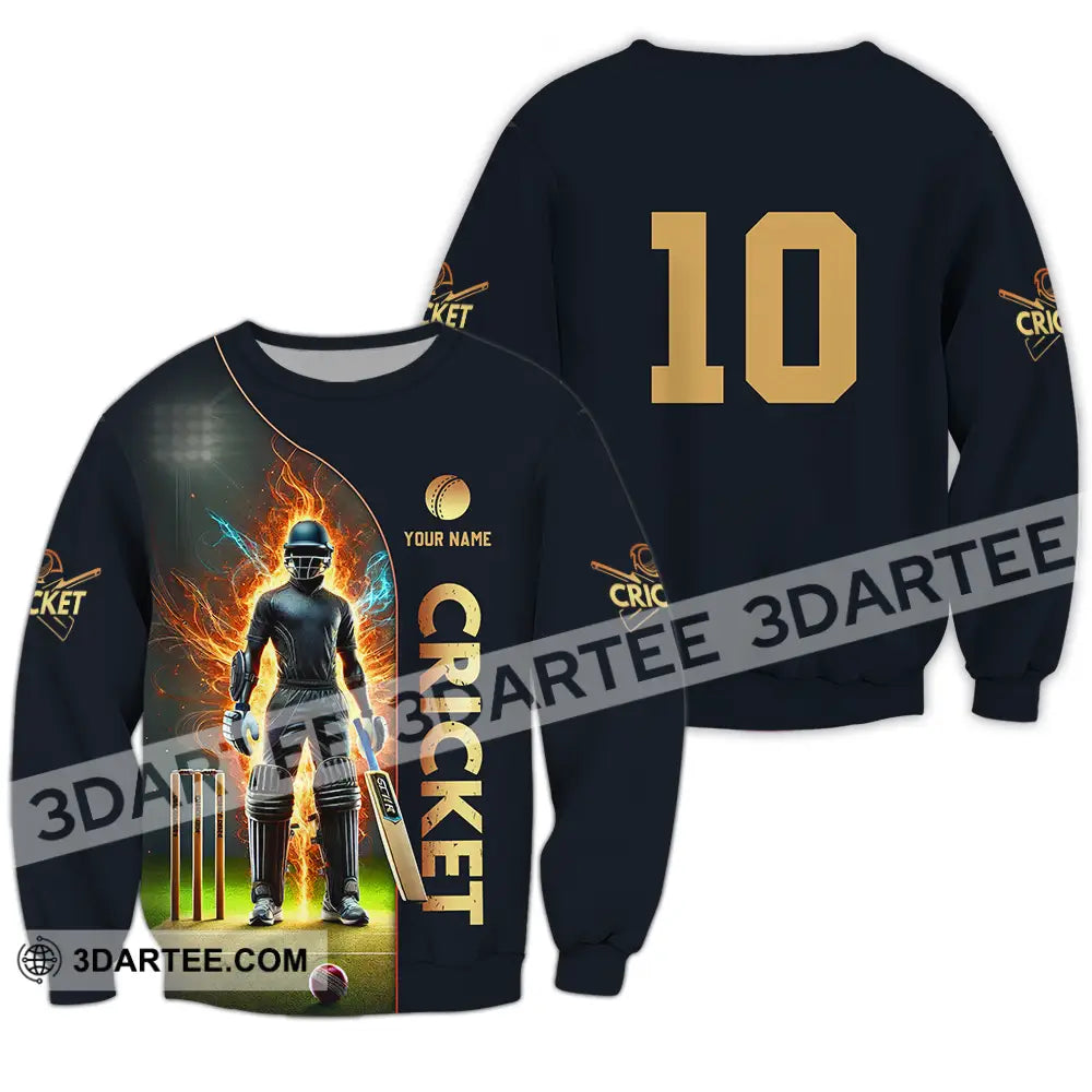 Unisex Shirt - Custom Text Shirt Cricket Shirt Long Sleeve / S T-shirt