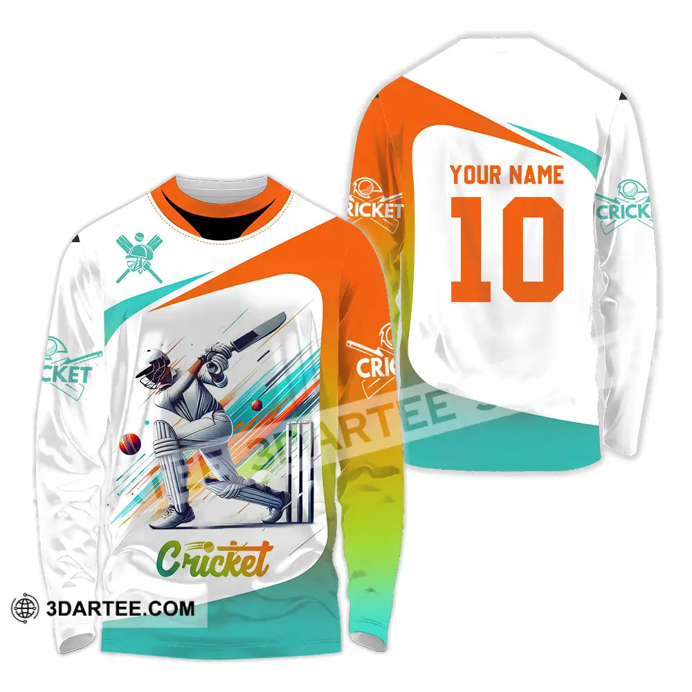 Unisex Shirt - Custom Text Shirt Cricket Shirt Long Sleeve Shirt / S T-shirt