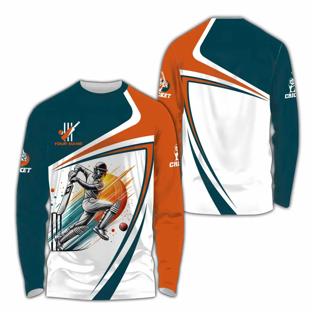 Unisex Shirt - Custom Text Cricket Shirt Long Sleeve Shirt / S T-shirt