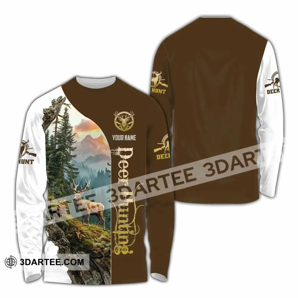Unisex Shirt - Custom Text Shirt Deer Hunting Long Sleeve Shirt / S T-shirt