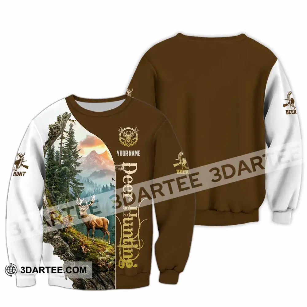 Unisex Shirt - Custom Text Shirt Deer Hunting Long Sleeve / S T-shirt