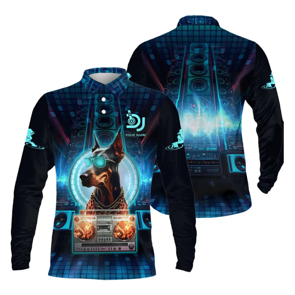 Unisex Shirt - Custom Text Shirt Disc Jockey Long Sleeve Polo / S T-shirt