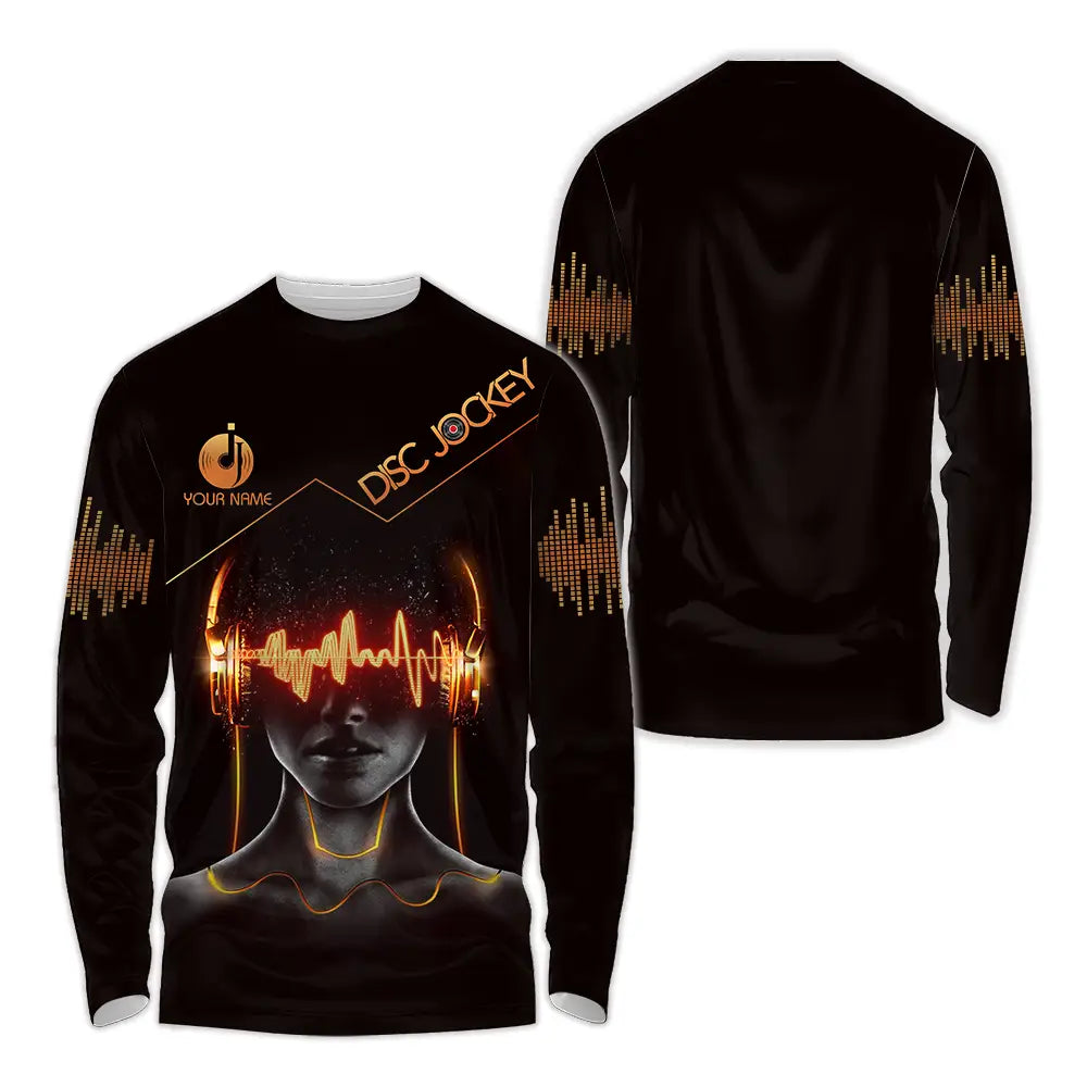 Unisex Shirt - Custom Text Shirt Disc Jockey Long Sleeve Shirt / S T-shirt