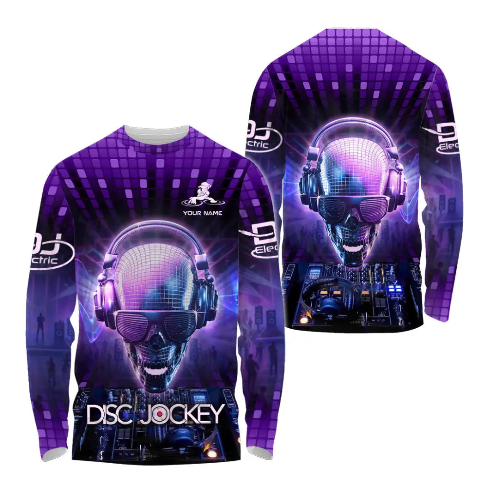 Unisex Shirt - Custom Text Shirt Disc Jockey Long Sleeve Shirt / S T-shirt