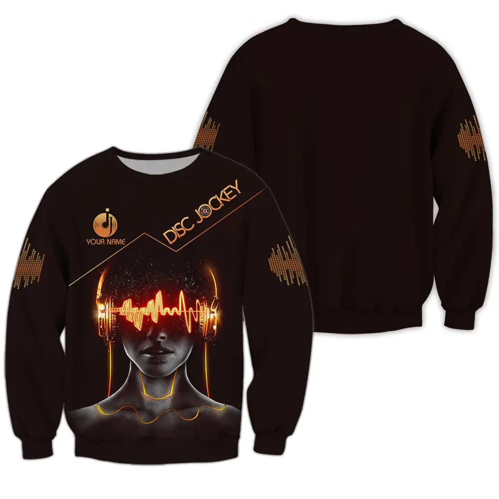 Unisex Shirt - Custom Text Shirt Disc Jockey Long Sleeve / S T-shirt