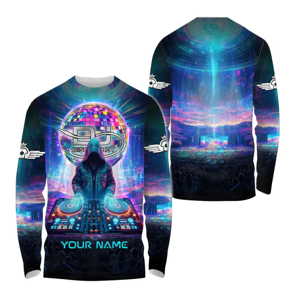 Unisex Shirt - Custom Text Shirt Disc Jockey Long Sleeve Shirt / S T-shirt