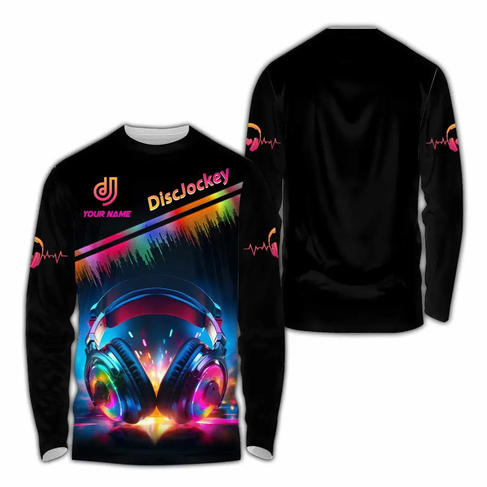 Unisex Shirt - Custom Text Shirt Disc Jockey Long Sleeve Shirt / S T-shirt