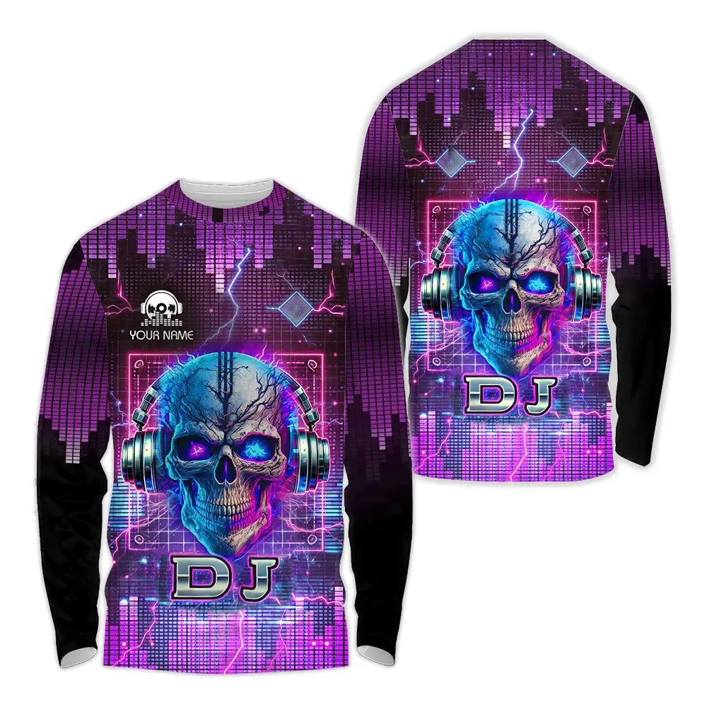Unisex Shirt - Custom Text Shirt Disc Jockey Long Sleeve Shirt / S T-shirt