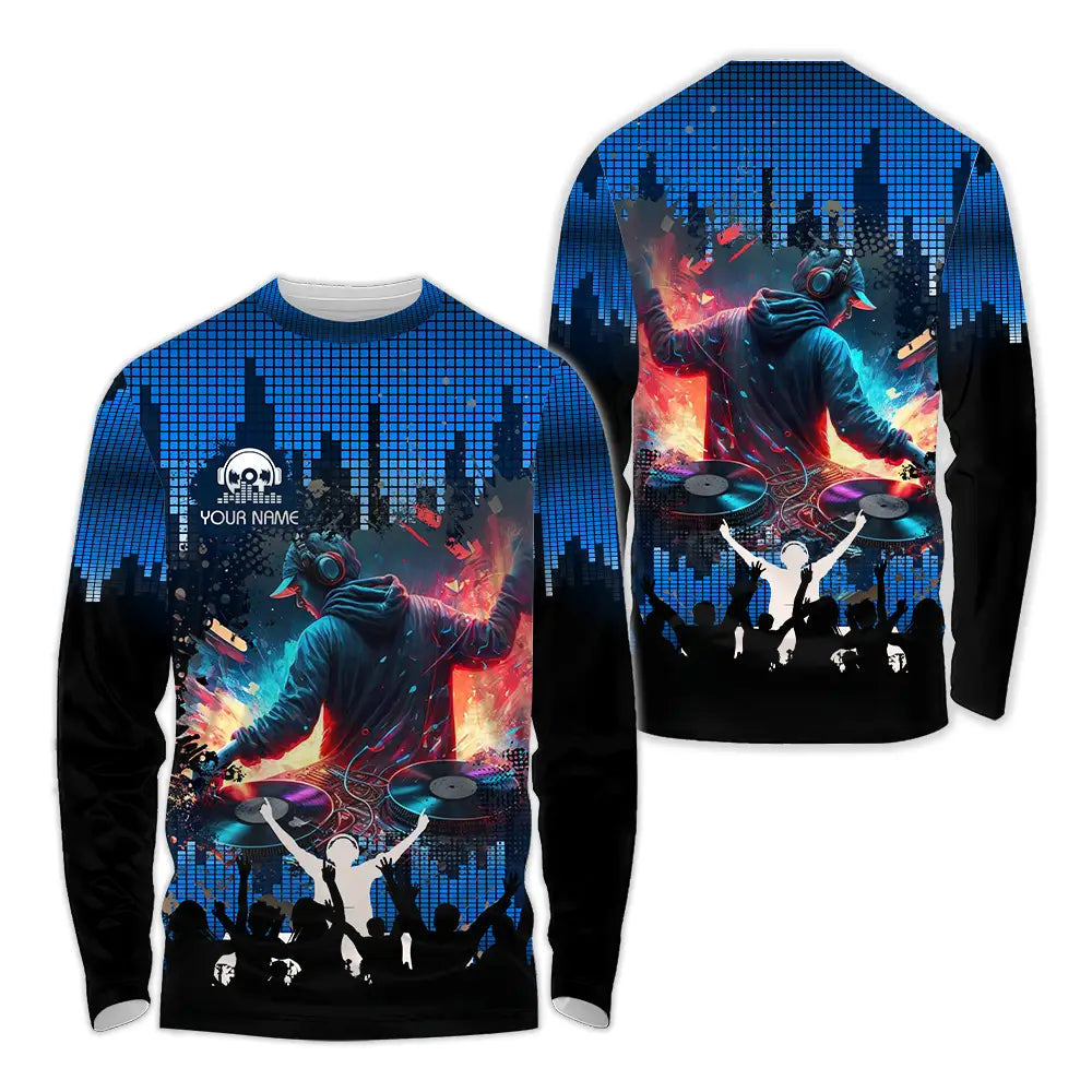 Unisex Shirt - Custom Text Shirt Disc Jockey Long Sleeve Shirt / S T-shirt