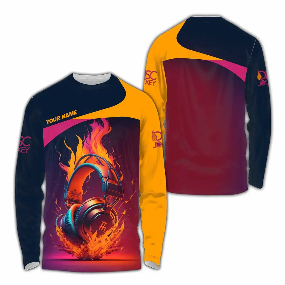 Unisex Shirt - Custom Text Shirt Disc Jockey Long Sleeve Shirt / S T-shirt