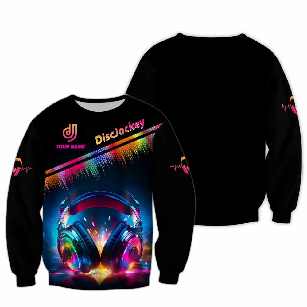 Unisex Shirt - Custom Text Shirt Disc Jockey Long Sleeve / S T-shirt