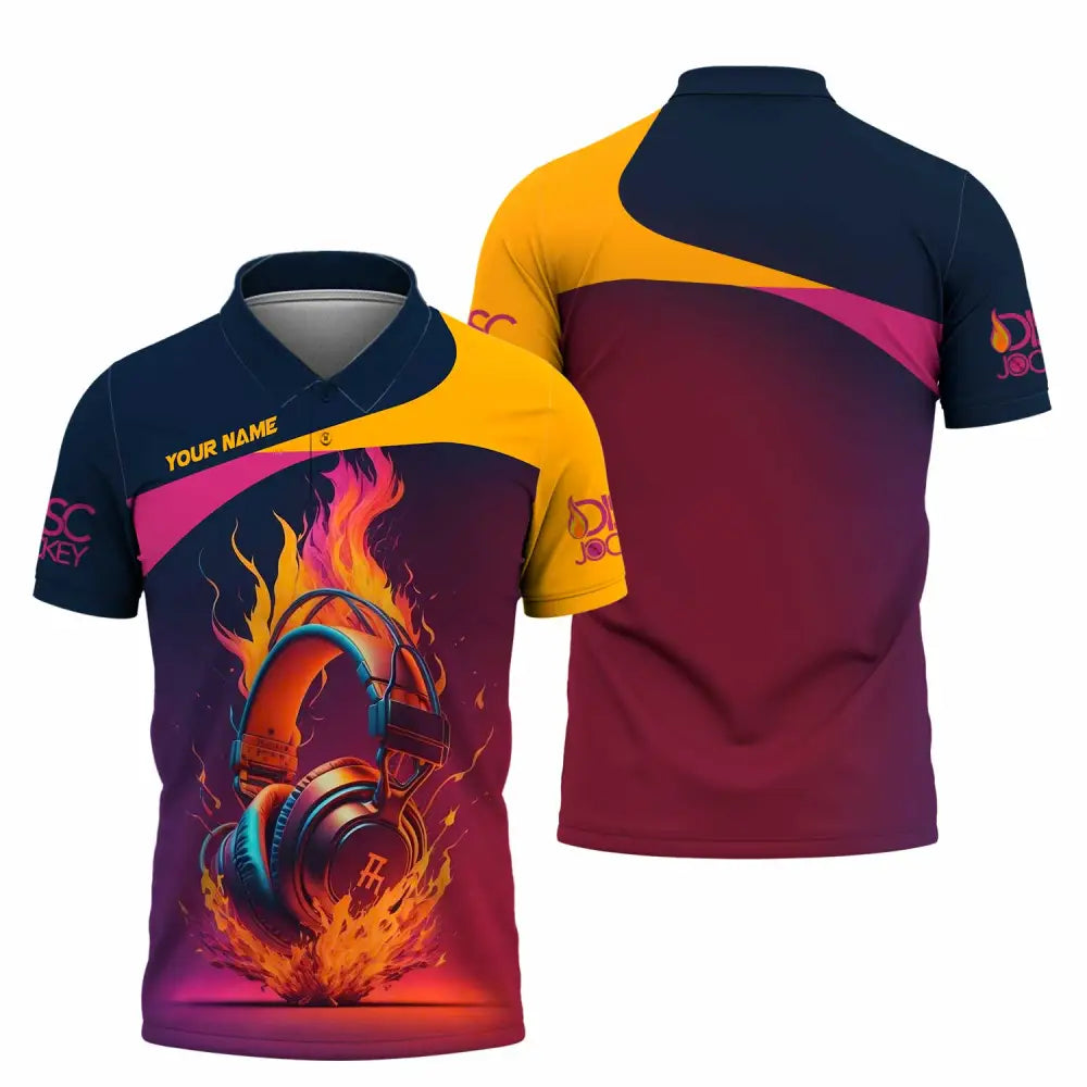 Unisex Shirt - Custom Text Shirt Disc Jockey Polo Shirt / S T-shirt
